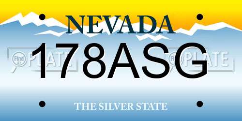 178ASG Nevada License Plate