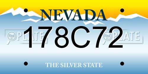 178C72 Nevada License Plate