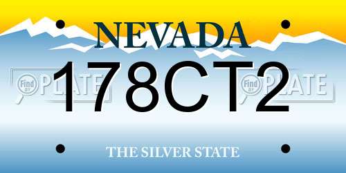 178CT2 Nevada License Plate