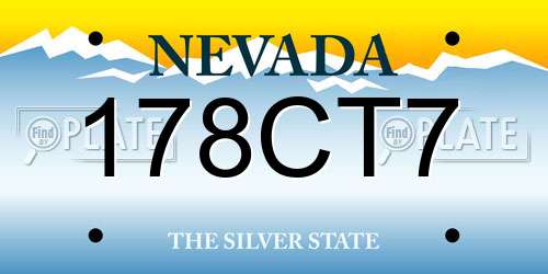 178CT7 Nevada License Plate