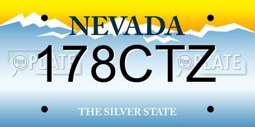 178CTZ Nevada License Plate