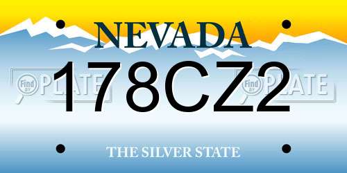 178CZ2 Nevada License Plate
