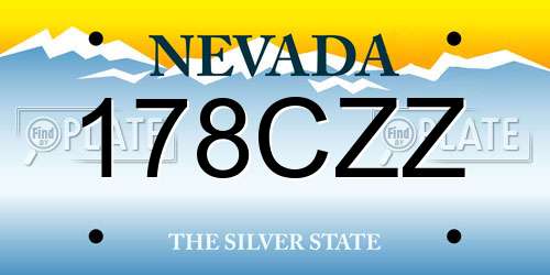 178CZZ Nevada License Plate