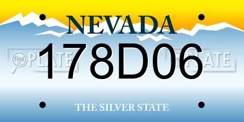178D06 Nevada License Plate