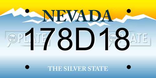 178D18 Nevada License Plate