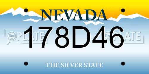 178D46 Nevada License Plate