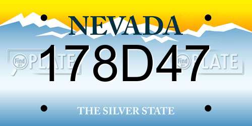 178D47 Nevada License Plate
