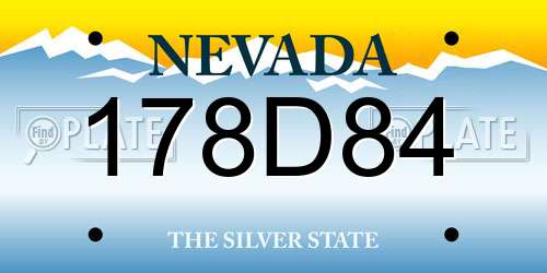 178D84 Nevada License Plate