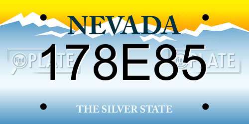 178E85 Nevada License Plate