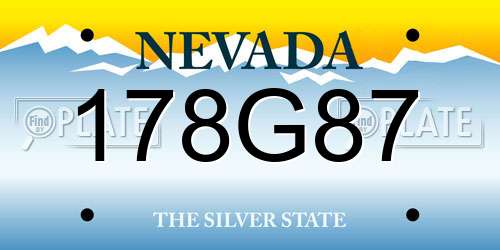 178G87 Nevada License Plate
