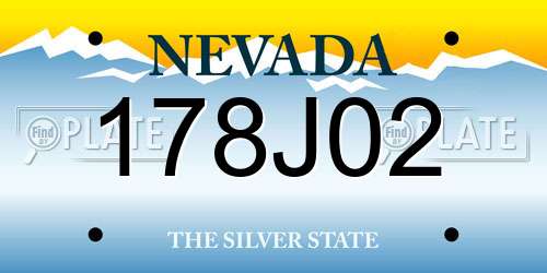 178J02 Nevada License Plate