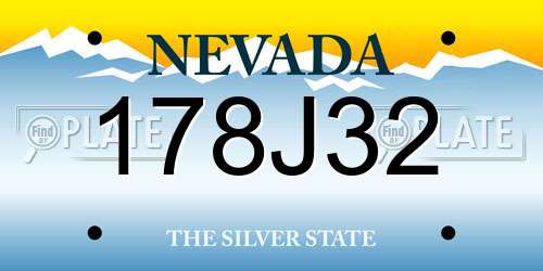 178J32 Nevada License Plate