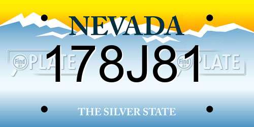 178J81 Nevada License Plate