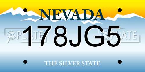 178JG5 Nevada License Plate