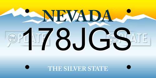 178JGS Nevada License Plate