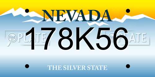 178K56 Nevada License Plate