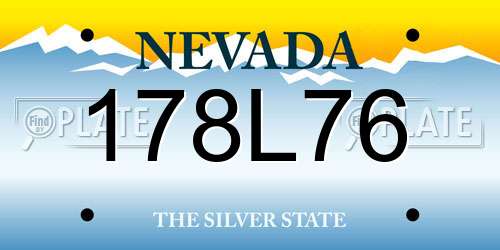 178L76 Nevada License Plate