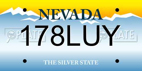 178LUY Nevada License Plate