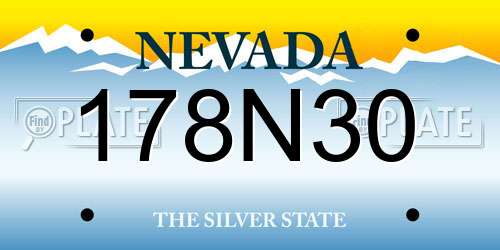 178N30 Nevada License Plate
