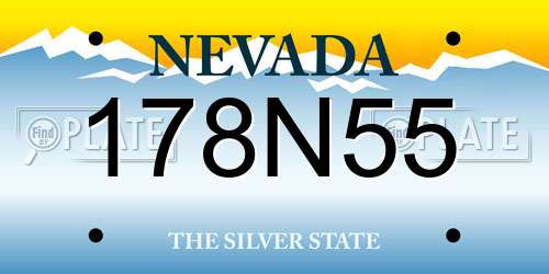 178N55 Nevada License Plate