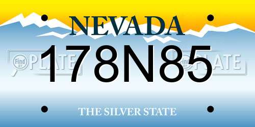 178N85 Nevada License Plate