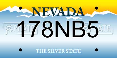 178NB5 Nevada License Plate