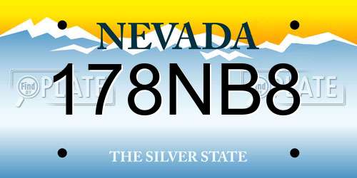 178NB8 Nevada License Plate