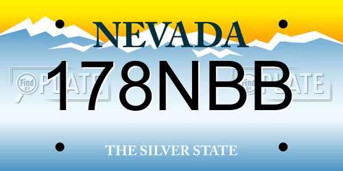 178NBB Nevada License Plate
