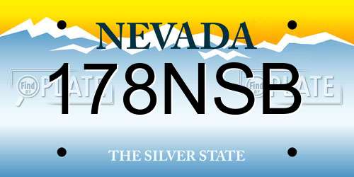 178NSB Nevada License Plate
