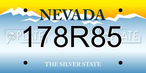 178R85 Nevada License Plate