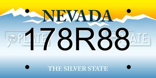 178R88 Nevada License Plate
