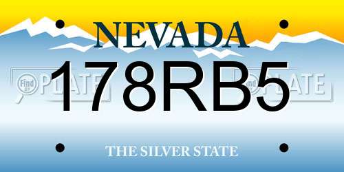 178RB5 Nevada License Plate