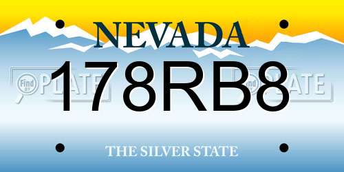 178RB8 Nevada License Plate