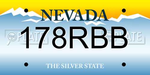 178RBB Nevada License Plate