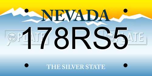 178RS5 Nevada License Plate