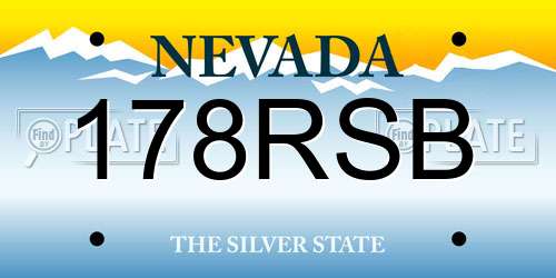 178RSB Nevada License Plate