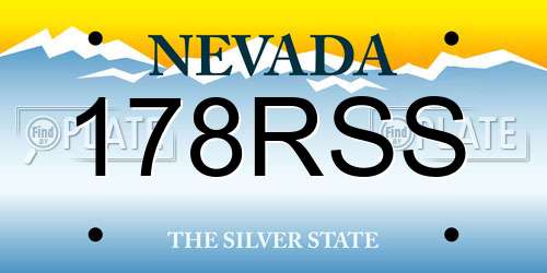 178RSS Nevada License Plate