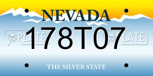 178T07 Nevada License Plate