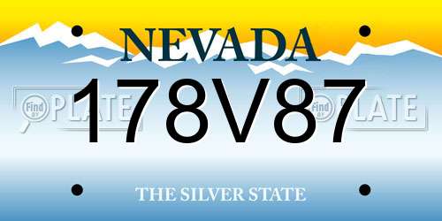 178V87 Nevada License Plate