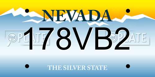 178VB2 Nevada License Plate
