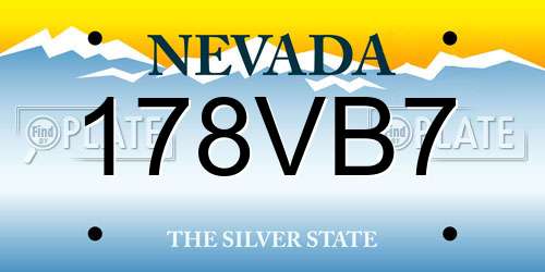 178VB7 Nevada License Plate