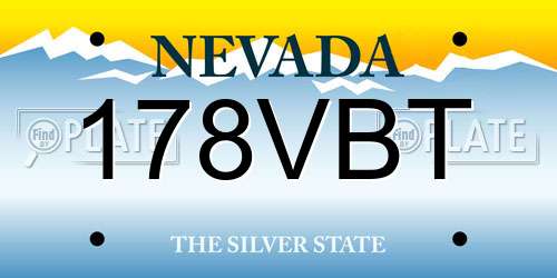 178VBT Nevada License Plate