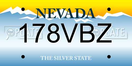 178VBZ Nevada License Plate