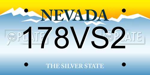 178VS2 Nevada License Plate