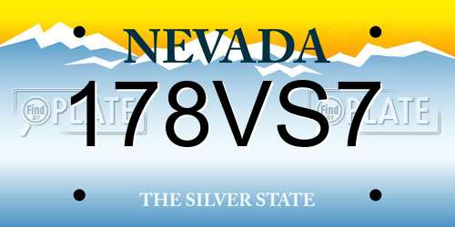 178VS7 Nevada License Plate