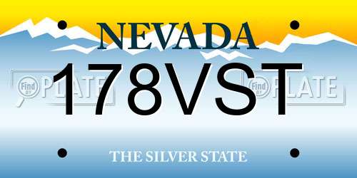 178VST Nevada License Plate