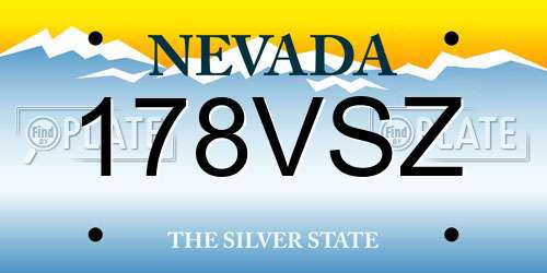 178VSZ Nevada License Plate