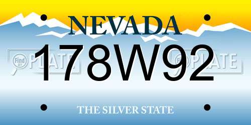 178W92 Nevada License Plate
