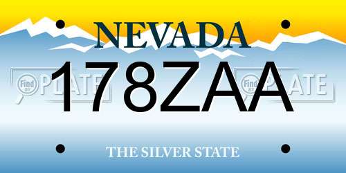 178ZAA Nevada License Plate