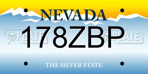 178ZBP Nevada License Plate